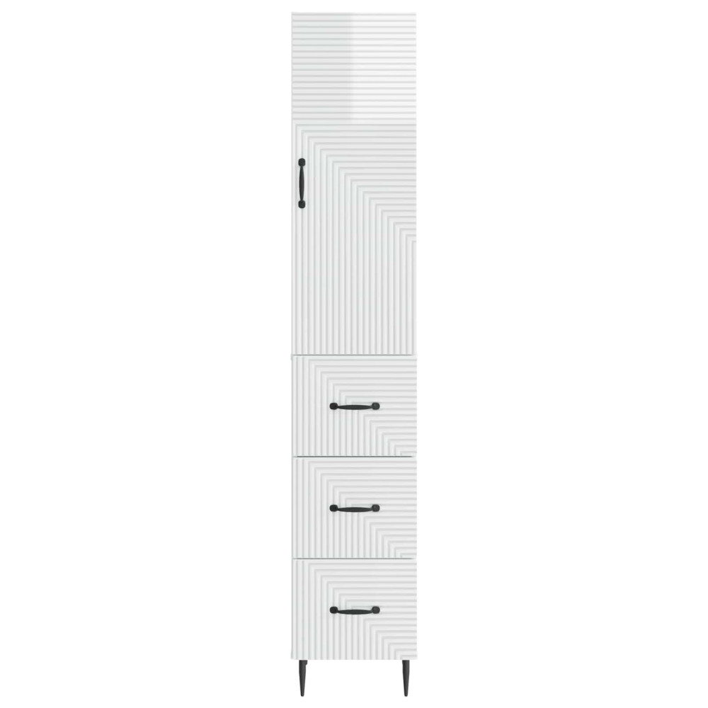 Produktbild för Skåpset 2 pcs Vit högglans 33 x 34,5 x 90 cm Konstruerat trä