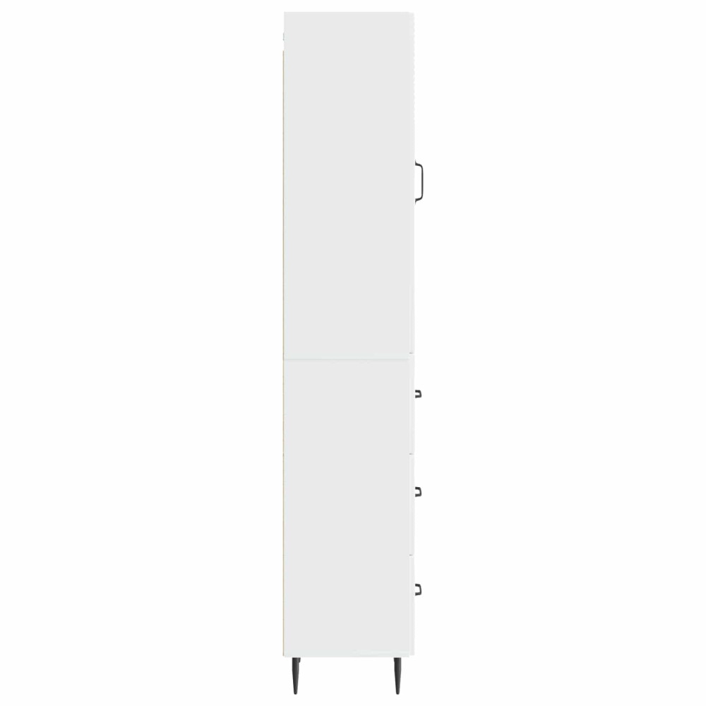 Produktbild för Skåpset 2 pcs Vit högglans 33 x 34,5 x 90 cm Konstruerat trä