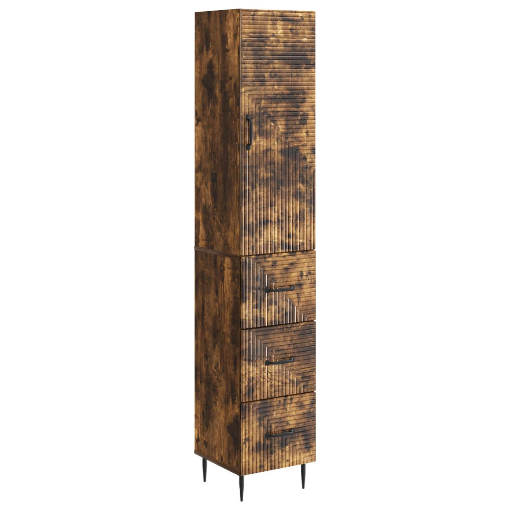 Produktbild för Skåpset 2 pcs Rökt ek 33 x 34,5 x 90 cm Konstruerat trä