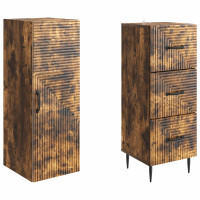 Produktbild för Skåpset 2 pcs Rökt ek 33 x 34,5 x 90 cm Konstruerat trä