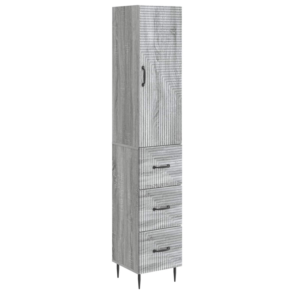 Produktbild för Skåpset 2 pcs Grå Sonoma 33 x 34,5 x 90 cm Konstruerat trä