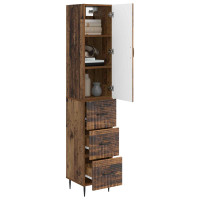 Produktbild för Skåpset 2 pcs Gammalt trä 33 x 34,5 x 90 cm Konstruerat trä