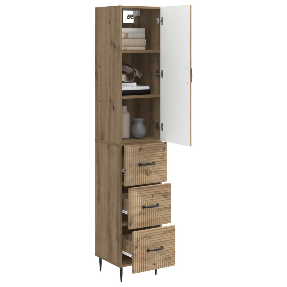 Produktbild för Skåpset 2 pcs Artisan-ek 33 x 34,5 x 90 cm Konstruerat trä