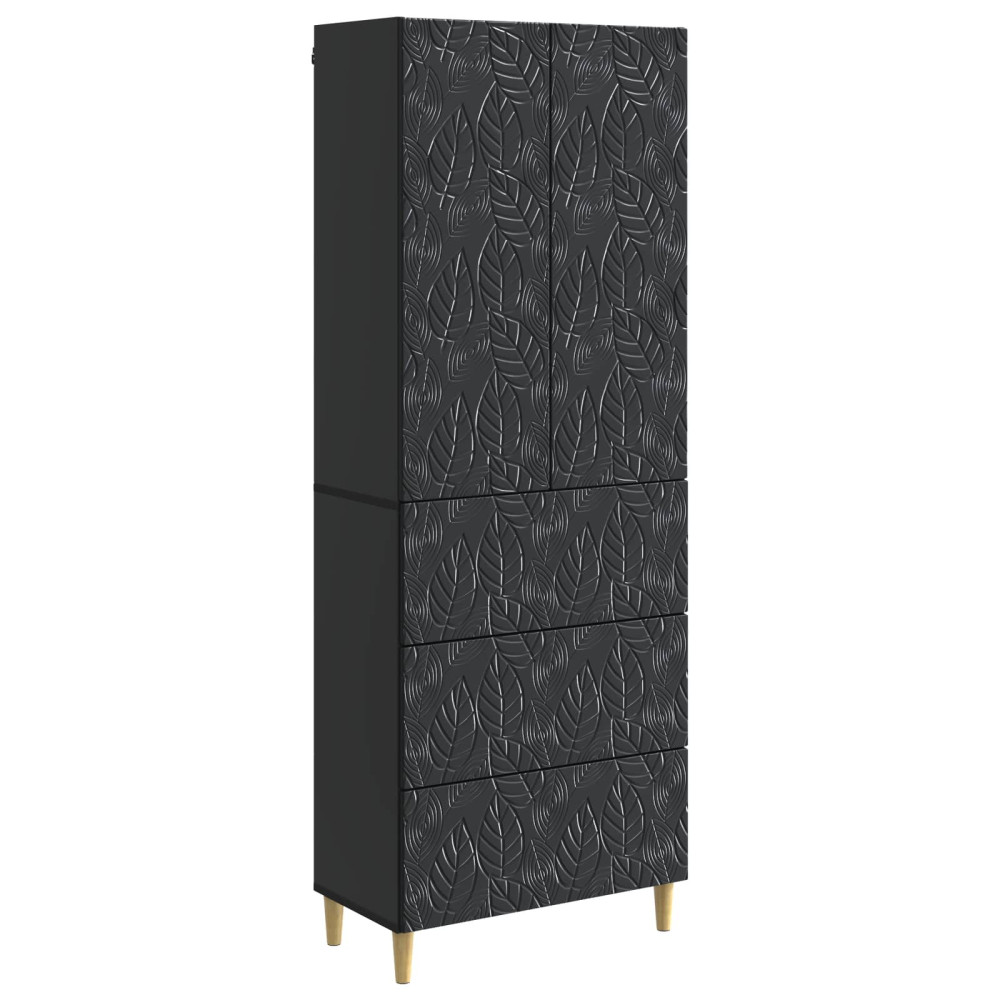 Produktbild för Skåpset 2 pcs Svart 66 x 34,5 x 90 cm Konstruerat trä