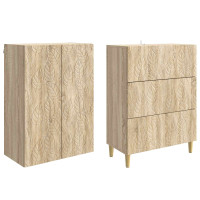 Produktbild för Skåpset 2 pcs Sonoma-ek 66 x 34,5 x 90 cm Konstruerat trä