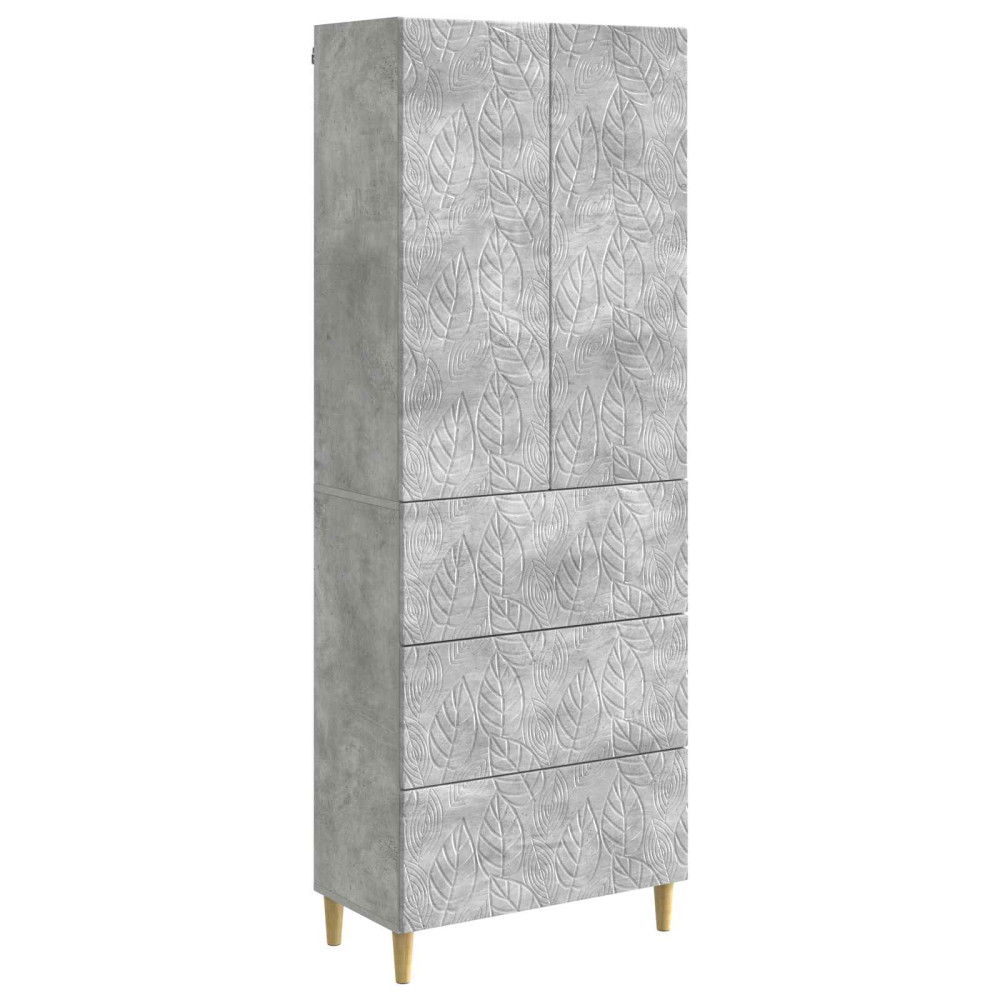 Produktbild för Skåpset 2 pcs Betonggrå 66 x 34,5 x 90 cm Konstruerat trä