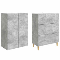 Produktbild för Skåpset 2 pcs Betonggrå 66 x 34,5 x 90 cm Konstruerat trä