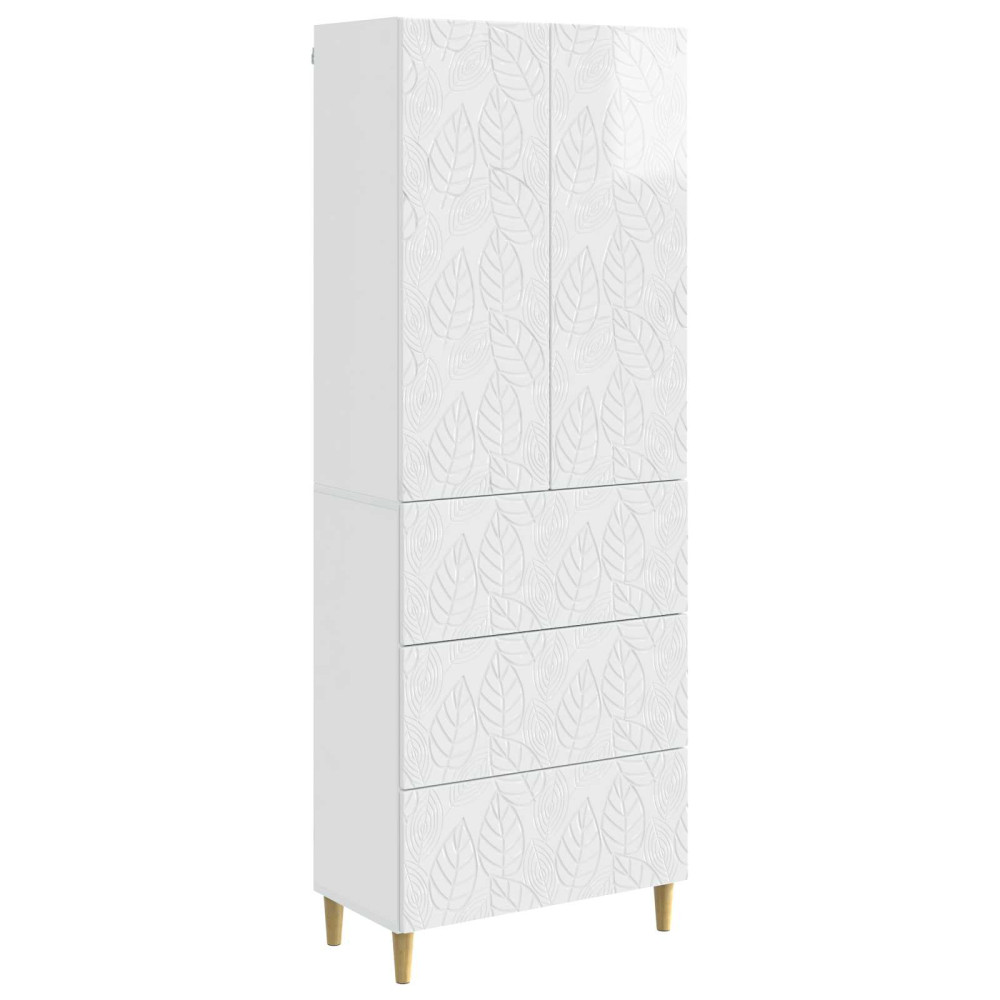 Produktbild för Skåpset 2 pcs Vit högglans 66 x 34,5 x 90 cm Konstruerat trä