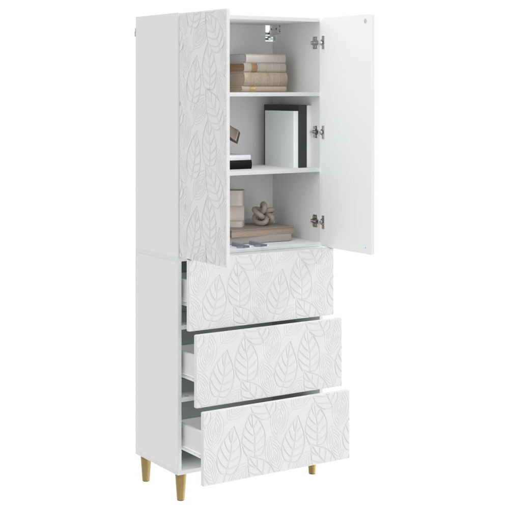Produktbild för Skåpset 2 pcs Vit högglans 66 x 34,5 x 90 cm Konstruerat trä