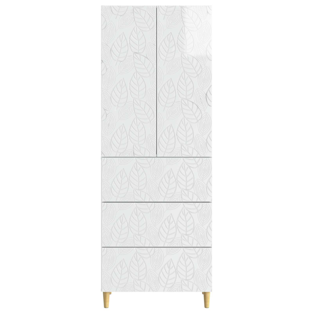Produktbild för Skåpset 2 pcs Vit högglans 66 x 34,5 x 90 cm Konstruerat trä