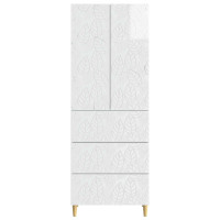 Produktbild för Skåpset 2 pcs Vit högglans 66 x 34,5 x 90 cm Konstruerat trä