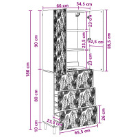 Produktbild för Skåpset 2 pcs Vit högglans 66 x 34,5 x 90 cm Konstruerat trä