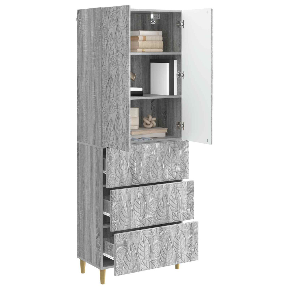 Produktbild för Skåpset 2 pcs Grå Sonoma 66 x 34,5 x 90 cm Konstruerat trä