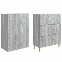 Produktbild för Skåpset 2 pcs Grå Sonoma 66 x 34,5 x 90 cm Konstruerat trä