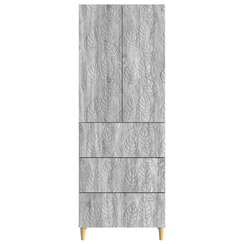 Produktbild för Skåpset 2 pcs Grå Sonoma 66 x 34,5 x 90 cm Konstruerat trä