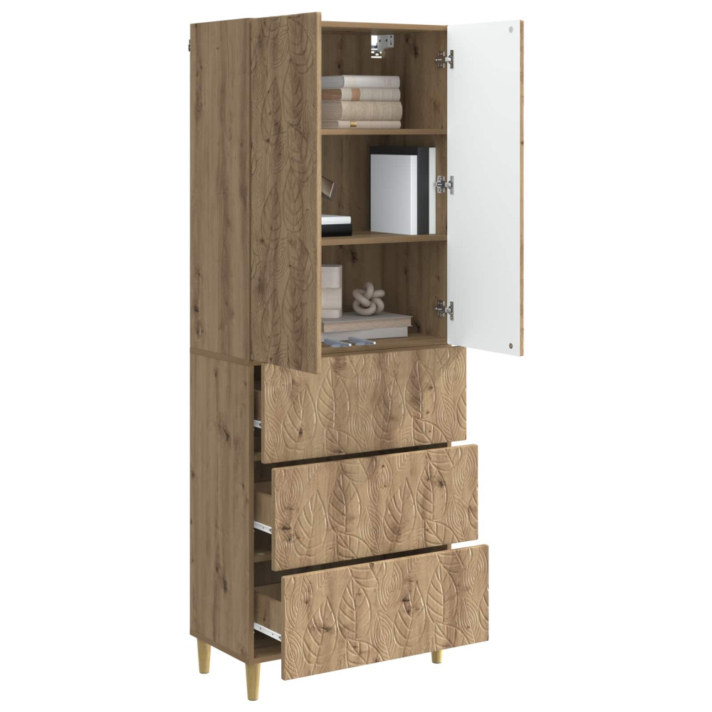 Produktbild för Skåpset 2 pcs Artisan-ek 66 x 34,5 x 90 cm Konstruerat trä