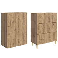Produktbild för Skåpset 2 pcs Artisan-ek 66 x 34,5 x 90 cm Konstruerat trä