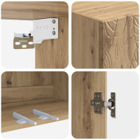 Produktbild för Skåpset 2 pcs Artisan-ek 66 x 34,5 x 90 cm Konstruerat trä