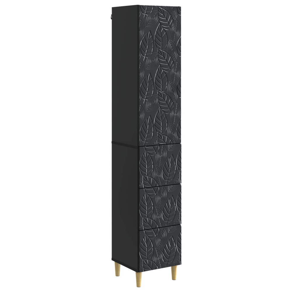 Produktbild för Skåpset 2 pcs Svart 33 x 34,5 x 90 cm Konstruerat trä