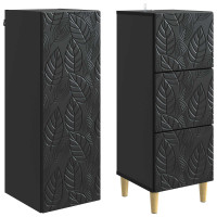 Produktbild för Skåpset 2 pcs Svart 33 x 34,5 x 90 cm Konstruerat trä