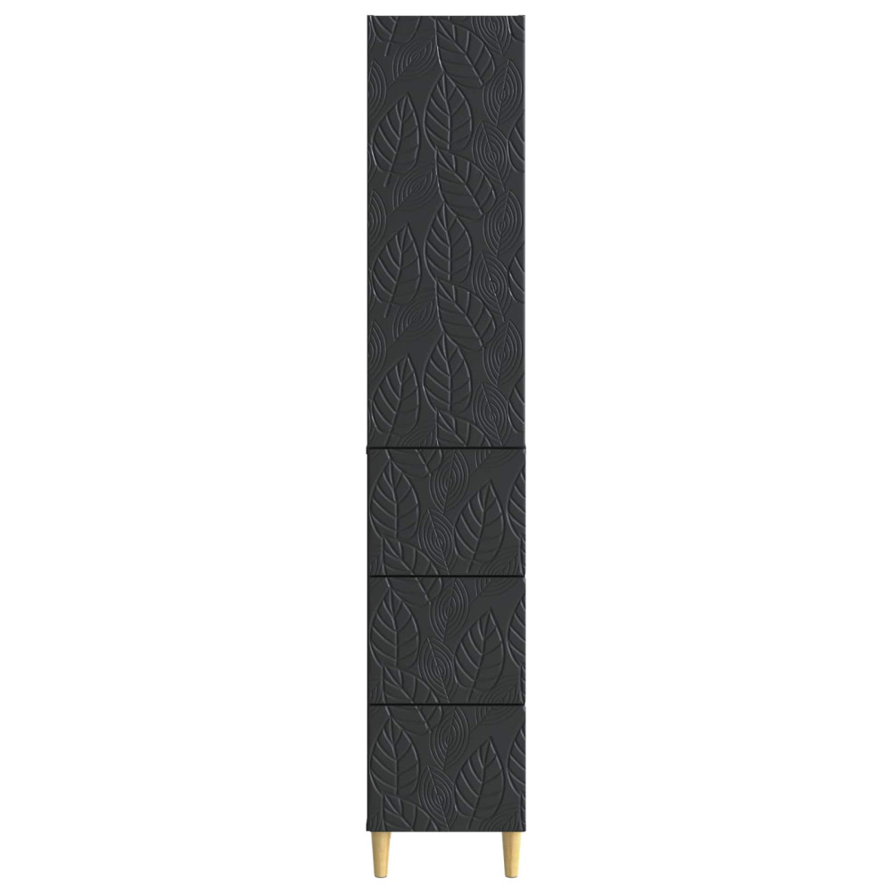 Produktbild för Skåpset 2 pcs Svart 33 x 34,5 x 90 cm Konstruerat trä
