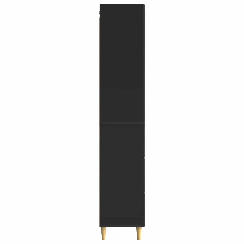 Produktbild för Skåpset 2 pcs Svart 33 x 34,5 x 90 cm Konstruerat trä