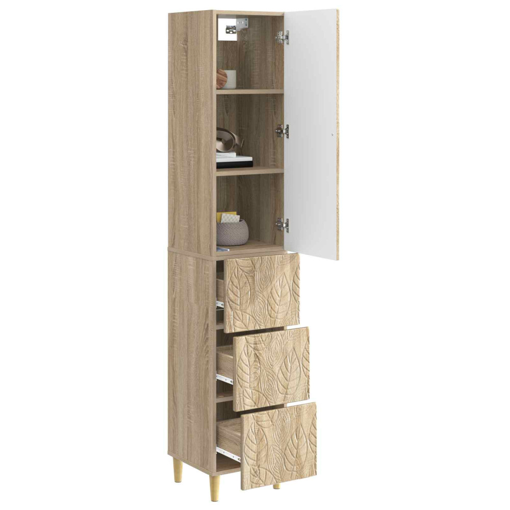 Produktbild för Skåpset 2 pcs Sonoma-ek 33 x 34,5 x 90 cm Konstruerat trä
