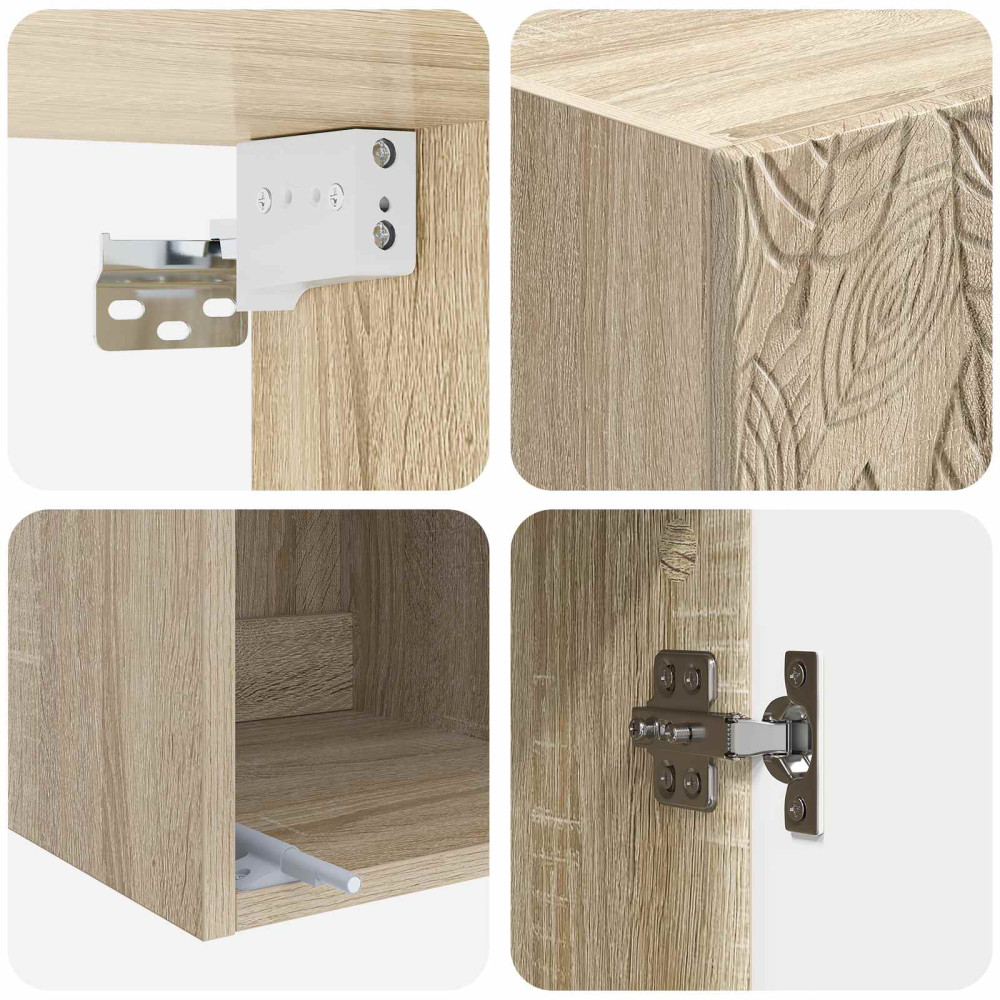 Produktbild för Skåpset 2 pcs Sonoma-ek 33 x 34,5 x 90 cm Konstruerat trä