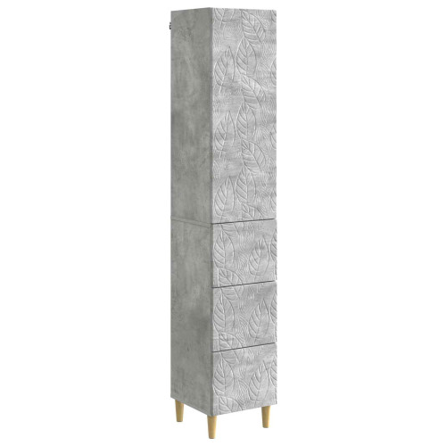 vidaXL Skåpset 2 pcs Betonggrå 33 x 34,5 x 90 cm Konstruerat trä