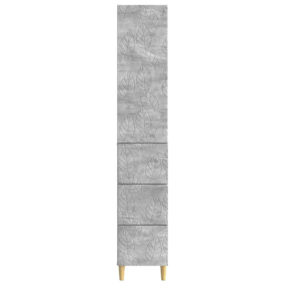 Produktbild för Skåpset 2 pcs Betonggrå 33 x 34,5 x 90 cm Konstruerat trä