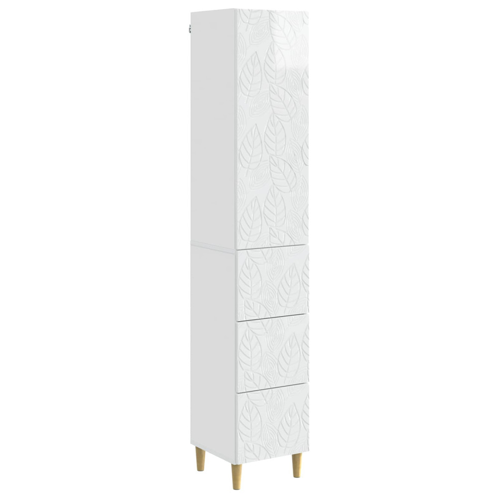 Produktbild för Skåpset 2 pcs Vit högglans 33 x 34,5 x 90 cm Konstruerat trä