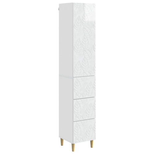 vidaXL Skåpset 2 pcs Vit högglans 33 x 34,5 x 90 cm Konstruerat trä
