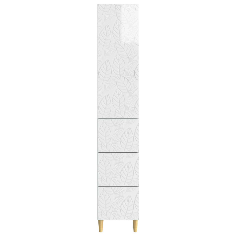 Produktbild för Skåpset 2 pcs Vit högglans 33 x 34,5 x 90 cm Konstruerat trä