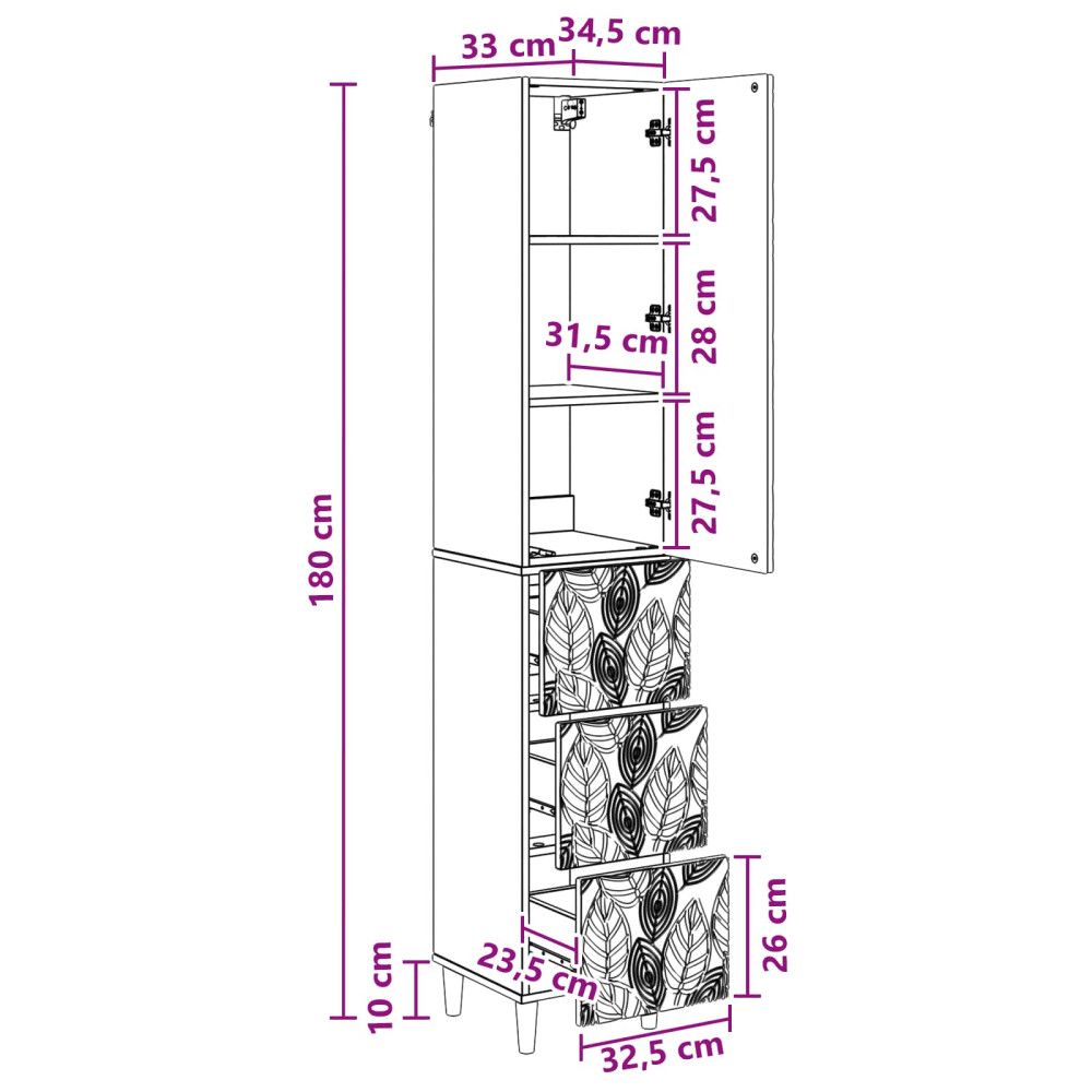 Produktbild för Skåpset 2 pcs Vit högglans 33 x 34,5 x 90 cm Konstruerat trä