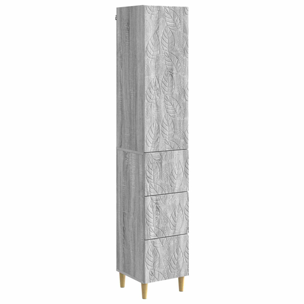 Produktbild för Skåpset 2 pcs Grå Sonoma 33 x 34,5 x 90 cm Konstruerat trä