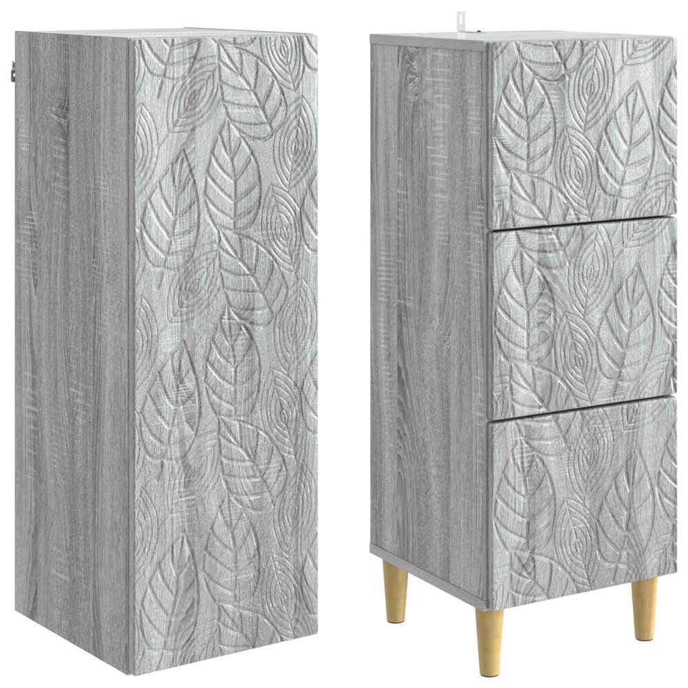 Produktbild för Skåpset 2 pcs Grå Sonoma 33 x 34,5 x 90 cm Konstruerat trä