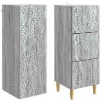 Produktbild för Skåpset 2 pcs Grå Sonoma 33 x 34,5 x 90 cm Konstruerat trä