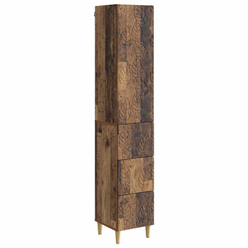 vidaXL Skåpset 2 pcs Gammalt trä 33 x 34,5 x 90 cm Konstruerat trä