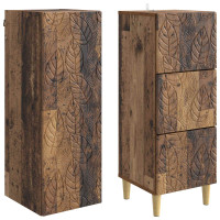 Produktbild för Skåpset 2 pcs Gammalt trä 33 x 34,5 x 90 cm Konstruerat trä