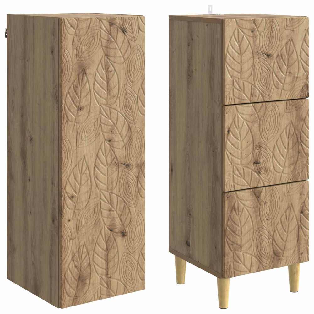 Produktbild för Skåpset 2 pcs Artisan-ek 33 x 34,5 x 90 cm Konstruerat trä