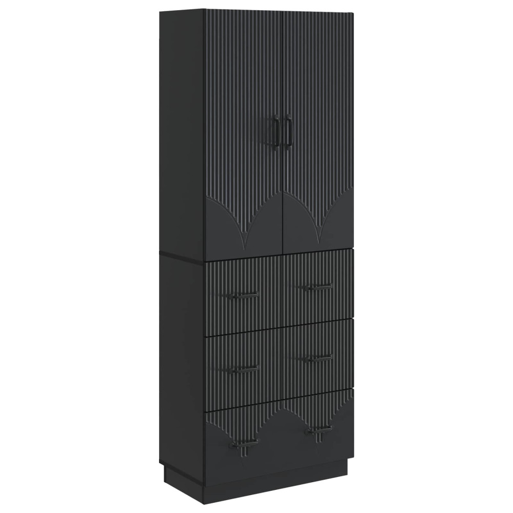 Produktbild för Skåpset 2 pcs Svart 66 x 34,5 x 87 cm Konstruerat trä