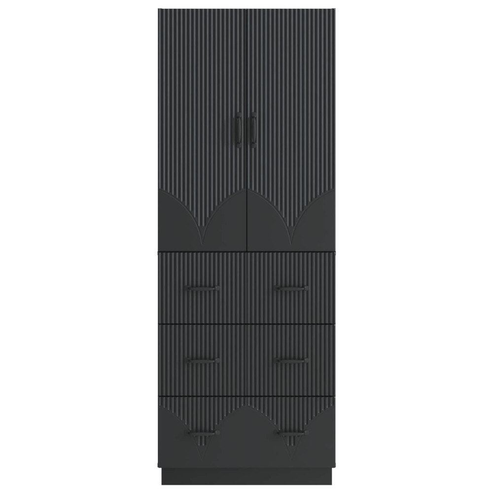 Produktbild för Skåpset 2 pcs Svart 66 x 34,5 x 87 cm Konstruerat trä