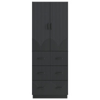 Produktbild för Skåpset 2 pcs Svart 66 x 34,5 x 87 cm Konstruerat trä