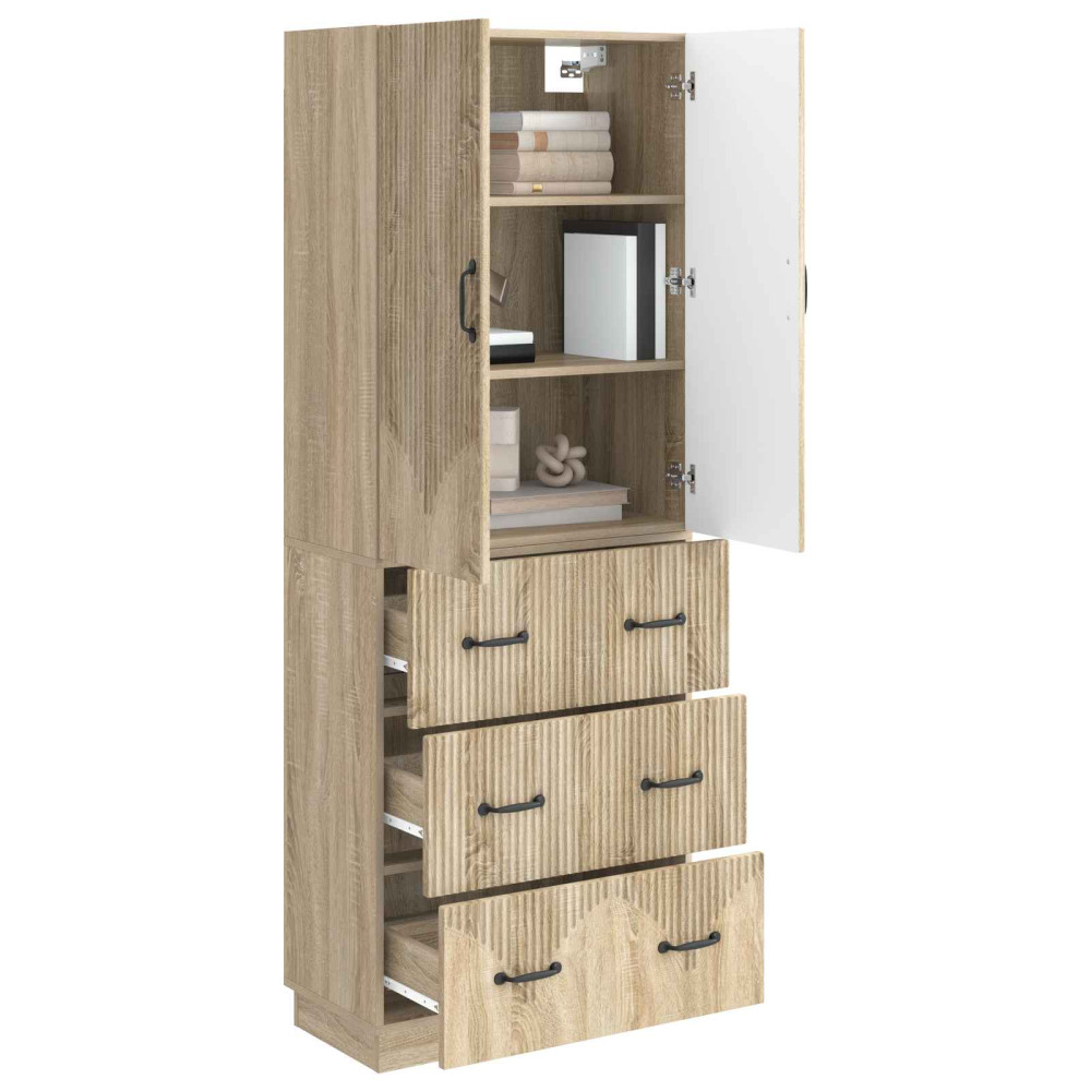 Produktbild för Skåpset 2 pcs Sonoma-ek 66 x 34,5 x 87 cm Konstruerat trä