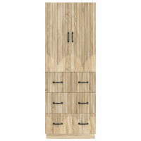 Produktbild för Skåpset 2 pcs Sonoma-ek 66 x 34,5 x 87 cm Konstruerat trä