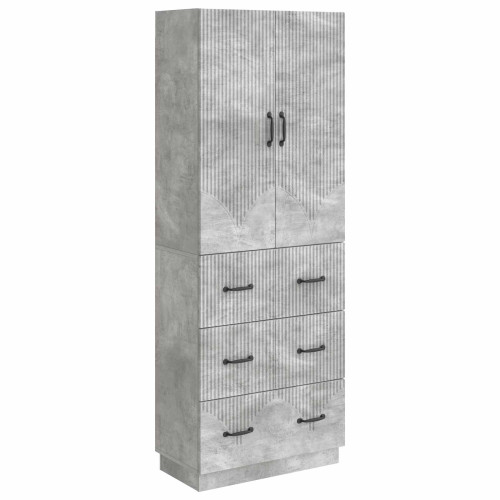vidaXL Skåpset 2 pcs Betonggrå 66 x 34,5 x 87 cm Konstruerat trä