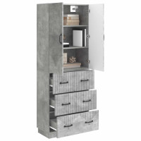 Produktbild för Skåpset 2 pcs Betonggrå 66 x 34,5 x 87 cm Konstruerat trä