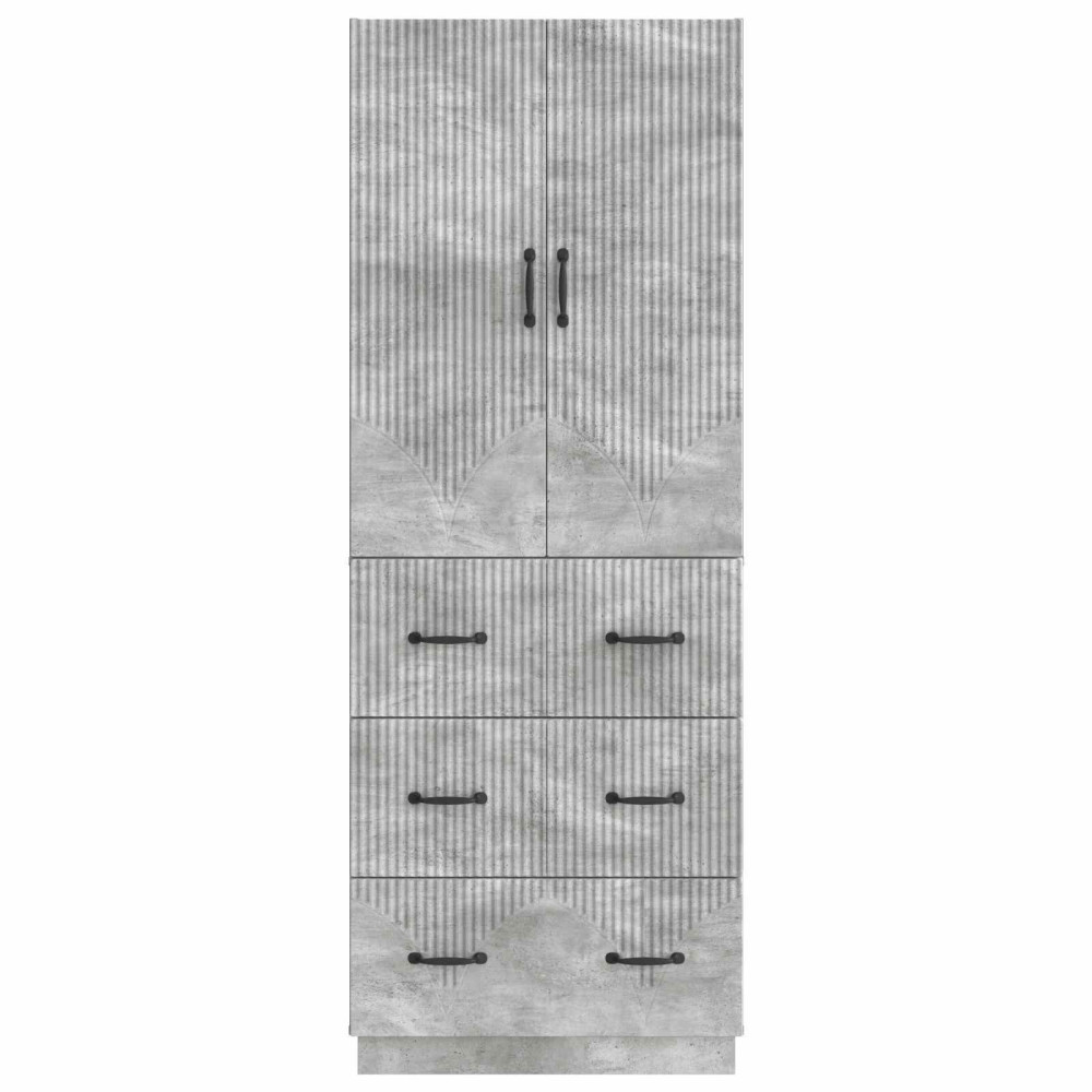 Produktbild för Skåpset 2 pcs Betonggrå 66 x 34,5 x 87 cm Konstruerat trä