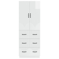 Produktbild för Skåpset 2 pcs Vit högglans 66 x 34,5 x 87 cm Konstruerat trä