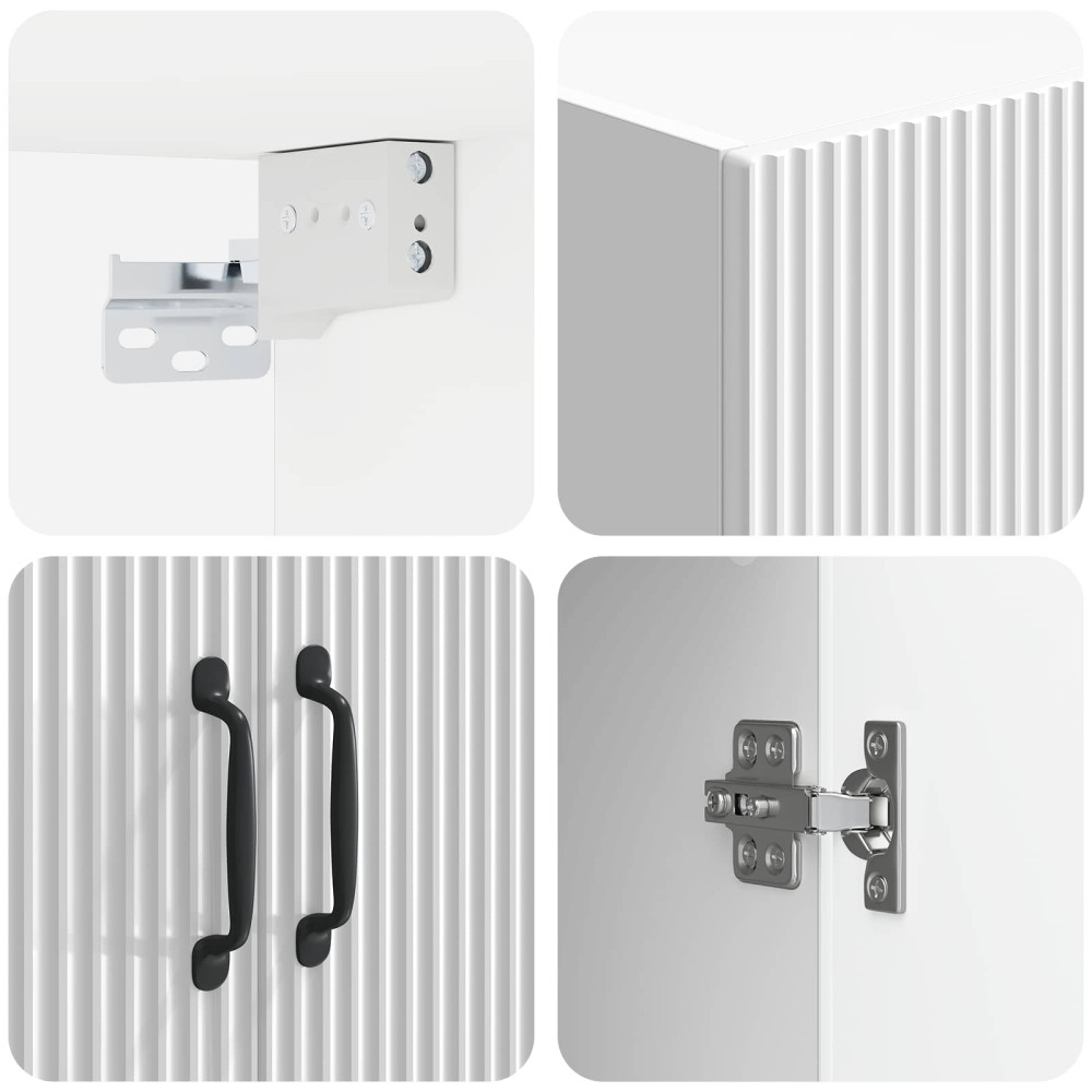 Produktbild för Skåpset 2 pcs Vit högglans 66 x 34,5 x 87 cm Konstruerat trä
